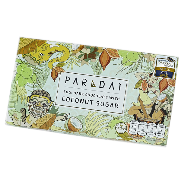 Paradai Dunkle Schokolade 70% Nakhon Si Thammarat mit Kokosblütenzucker 50g